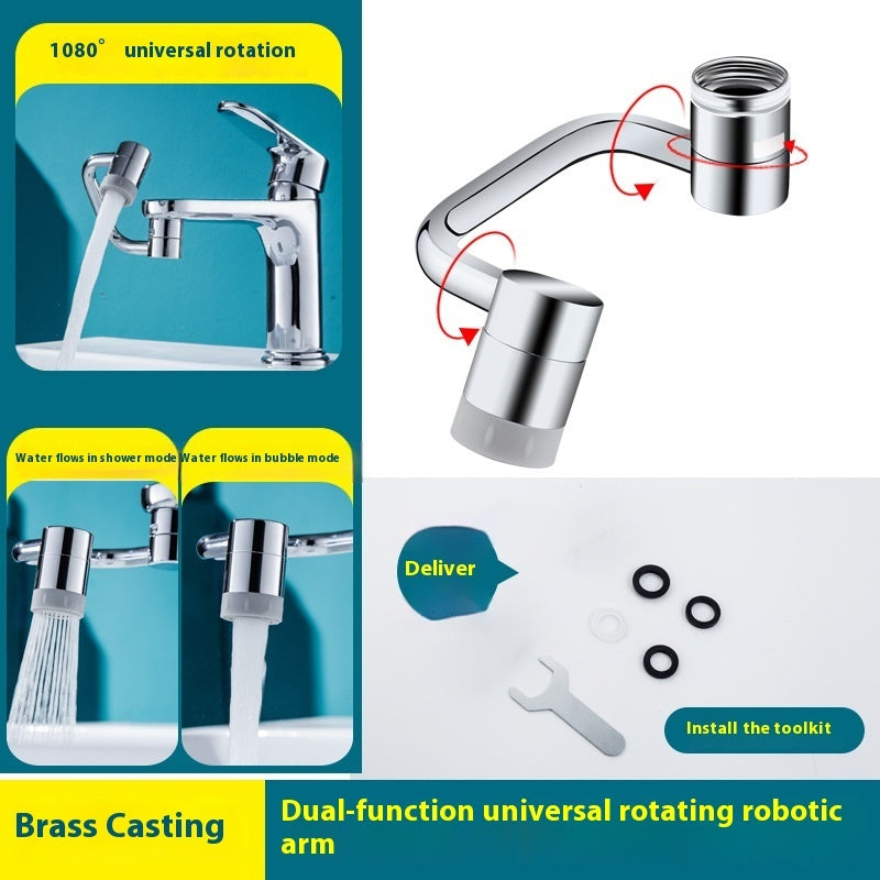 Faucet Mechanical Arm Universal Water Faucet Rotatable Universal Connector